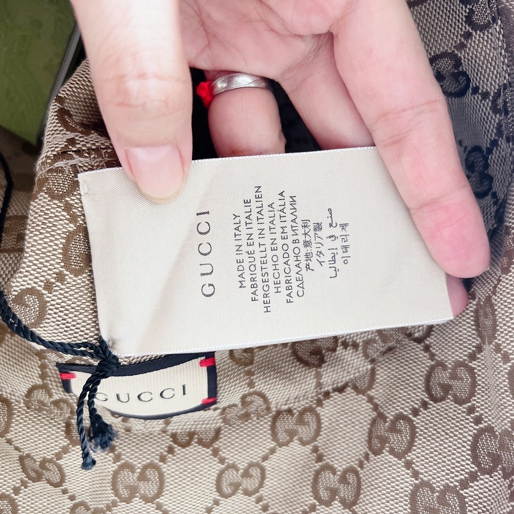 New Gucci Reversible GG Supreme Horsebit Bucket Hat Beige Canvas/ Wool Size XS - Picture 8 of 12